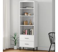 vidaXL Librería con 2 cajones OSLO madera maciza blanco 60x35x180 cm