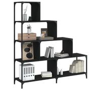 vidaXL Librería con 4 peldaños madera ingeniería negro 139x33,5x149 cm
