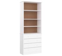 vidaXL Librería alta con cajones, madera de pino blanco, 77x35x186,5 cm