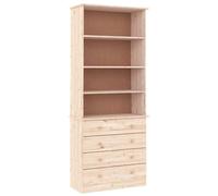 vidaXL Librería alta con cajones madera maciza de pino 77x35x186,5 cm