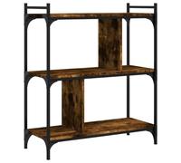 vidaXL Librería de 3 Estantes, Estantería para Libros, Armario de Almacenaje, Librería para Salón Oficina, Madera de Ingeniería Roble Ahumado