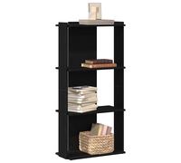 vidaXL Librería de 3 estantes madera de ingeniería negro 60x30x120 cm