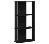 vidaXL Librería de 3 estantes – Madera de ingeniería, negro, 60x30x120 cm