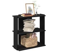 vidaXL Librería de 3 estantes madera de ingeniería negro 60x30x80 cm