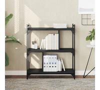 vidaXL Librería de 3 estantes madera de ingeniería negro 76x32x88 cm