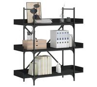 vidaXL Librería de 3 estantes madera ingeniería negro 100x33x108,5 cm
