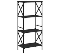 vidaXL Librería de 4 Estantes, Estantería para Libros, Armario de Almacenaje, Estantería Expositora para Oficina, Madera de Ingeniería Negro