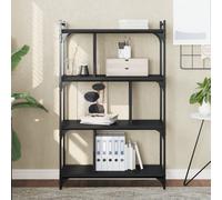 vidaXL Librería de 4 estantes madera de ingeniería negra 76x32x123 cm