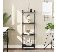 vidaXL Librería de 4 estantes madera de ingeniería negro 40x30x120 cm