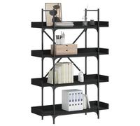 vidaXL Librería de 4 estantes madera ingeniería negro 100x33x145,5 cm
