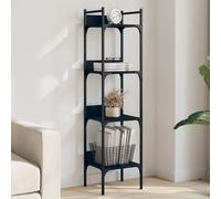 vidaXL Librería de 4 estantes madera ingeniería negro 35x30x138,5 cm