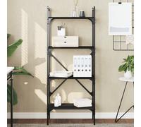 vidaXL Librería de 4 estantes madera ingeniería negro 56x31,5x138,5 cm