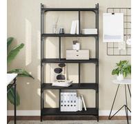 vidaXL Librería de 5 estantes madera de ingeniería negro 76x32x158 cm