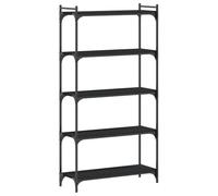 vidaXL Librería 5 estantes – Estantería para libros, madera de ingeniería, Negro 80x30x154 cm
