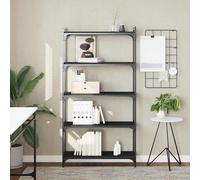 vidaXL Librería de 5 estantes madera de ingeniería negro 80x30x154 cm