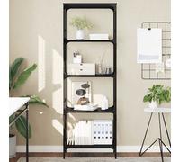 vidaXL Librería de 5 estantes madera ingeniería negro 59x35x171 cm