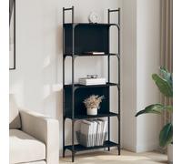 vidaXL Librería de 5 estantes madera ingeniería negro 60,5x24x166,5 cm