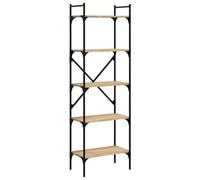 vidaXL Librería 5 estantes Madera roble Sonoma 56x31,5x174 cm