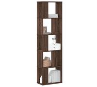 vidaXL Librería de 5 niveles madera de ingeniería marrón roble
