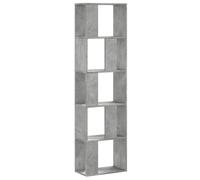 vidaXL Librería de 5 niveles Madera gris hormigón 45x23,5x162,5 cm