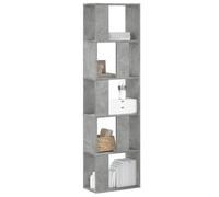 vidaXL Librería de 5 niveles madera gris hormigón 45x23,5x162,5 cm