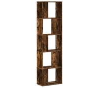 vidaXL Librería 5 niveles – Madera de ingeniería – 45×23,5×162,5 cm – Roble ahumado
