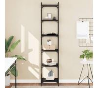 vidaXL Librería de 6 estantes madera de ingeniería negro 40x30x188 cm