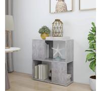 vidaXL Librería de madera contrachapada gris hormigón 60x24x63 cm