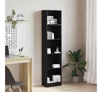 vidaXL Librería de roble negro de 40x24x176 cm, fabricada en madera de ingeniería