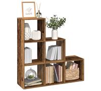 vidaXL Librería divisor 3 niveles madera envejecida 99x29x99 cm