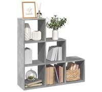 vidaXL Librería divisor 3 niveles madera gris hormigón 99x29x99 cm