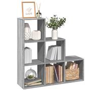 vidaXL Librería divisor 3 niveles madera gris Sonoma 99x29x99 cm