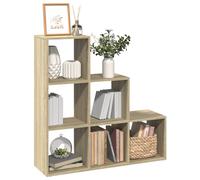 vidaXL Librería divisor 3 niveles madera roble Sonoma 99x29x99 cm