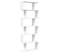 vidaXL Librería divisor 6 niveles - madera de ingeniería, blanco 70x24x193 cm