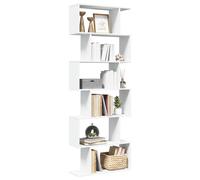 vidaXL Librería divisor 6 niveles - madera de ingeniería, blanco 70x24x193 cm