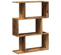 vidaXL Librería divisora 3 niveles madera envejecida 70x24x97 cm
