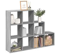 vidaXL Librería divisora 3 niveles madera gris Sonoma 137,5x29x103,5cm