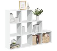 vidaXL Librería divisora 3 niveles madera negra 137,5x29x103,5 cm en color Negro/Marrón roble/Gris hormigón y más