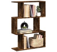 vidaXL Librería divisora 3 niveles madera roble ahumado 70x24x97 cm