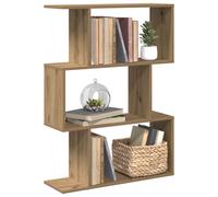 vidaXL Librería divisora 3 niveles madera roble artisan 70x24x97 cm