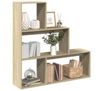 vidaXL Librería divisora 3 niveles madera roble Sonoma 123x29x123 cm