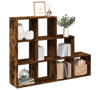 vidaXL Librería divisora 3 niveles roble ahumado 137,5x29x103,5 cm