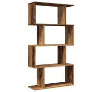 vidaXL Librería divisora 4 niveles madera 70x24x129 cm Multicolor Madera envejecida