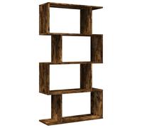 vidaXL Librería divisora 4 niveles madera 70x24x129 cm Multicolor Roble Ahumado