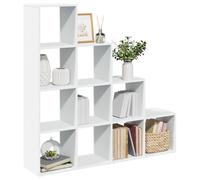 vidaXL Librería divisora 4 niveles madera blanca 131,5x29x131,5 cm