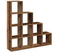 vidaXL Librería divisora 4 niveles – estantería para libros madera envejecida 131,5x29x131,5 cm