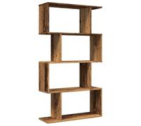 vidaXL Librería divisora 4 niveles madera 70x24x129 cm Multicolor Madera envejecida