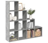vidaXL Librería divisora 4 niveles madera gris 131,5x29x131,5 cm