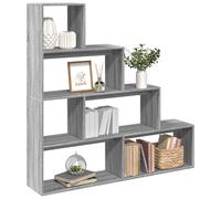 vidaXL Librería divisora 4 niveles madera gris Sonoma 143,5x29x143,5cm