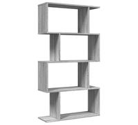 vidaXL Librería divisora 4 niveles madera gris Sonoma 70x24x129 cm